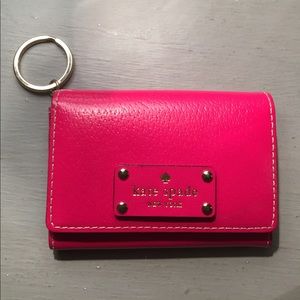 Hot pink Kate Spade leather wallet