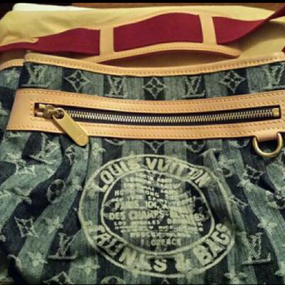 Louis Vuitton monogram denim Cabas Raye GM Customi