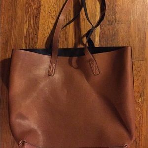 Brown/black reversible tote bag