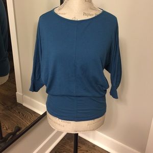Anthropologie teal batwing shirt