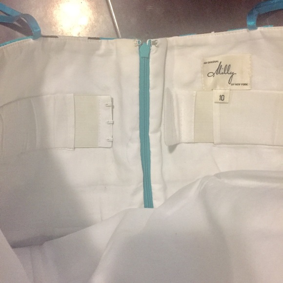 SOLD. Milly Dress Turquoise & brown pattern - Picture 4 of 4