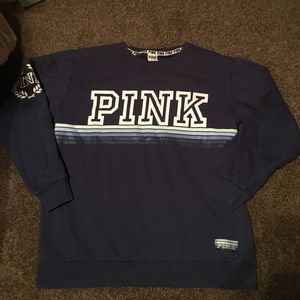 Navy PINK crew neck sweatshirt