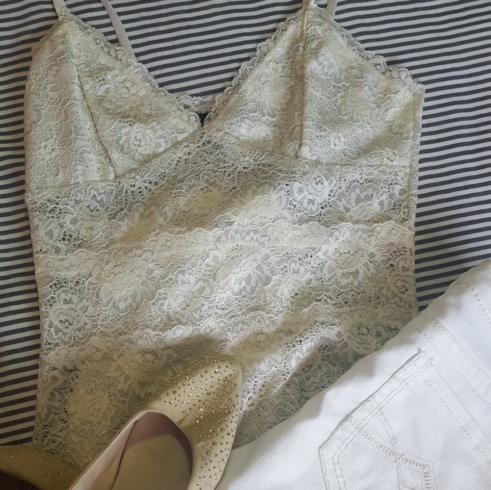 Cream long bralett