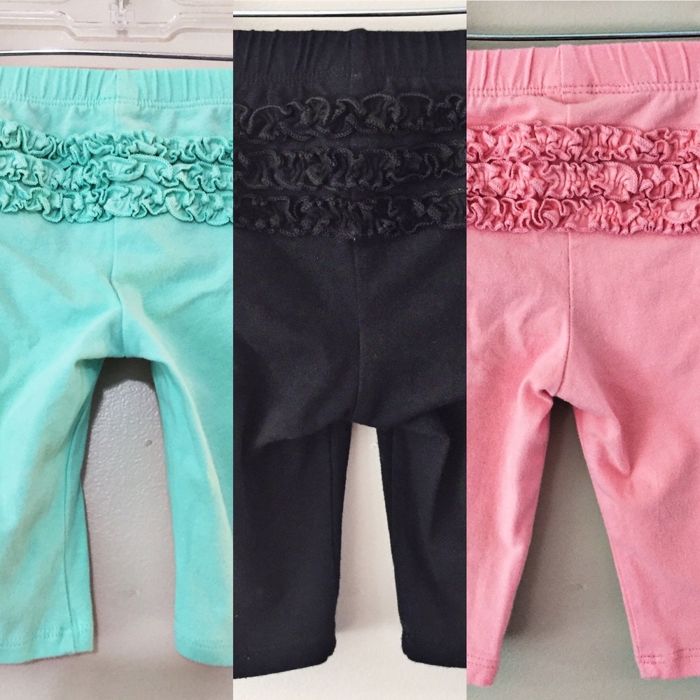 Set of 3 Old Navy Ruffle Butt Leggings, sz 3-6 mo