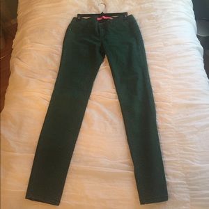 Green faux snake skin pattern pants!