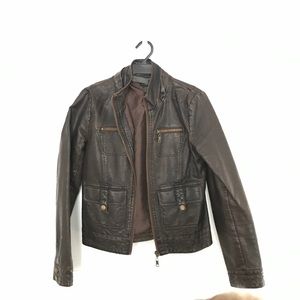 Brown faux leather  jacket