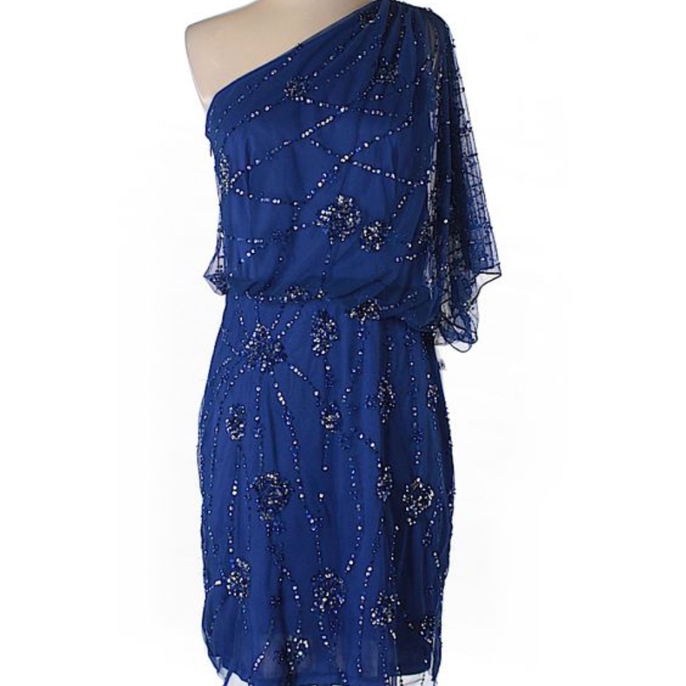 Navy Beaded Cocktail Dress