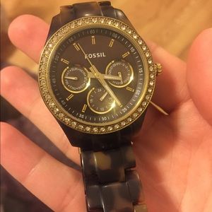 Tortoise Fossil watch! Needs battery replacement.