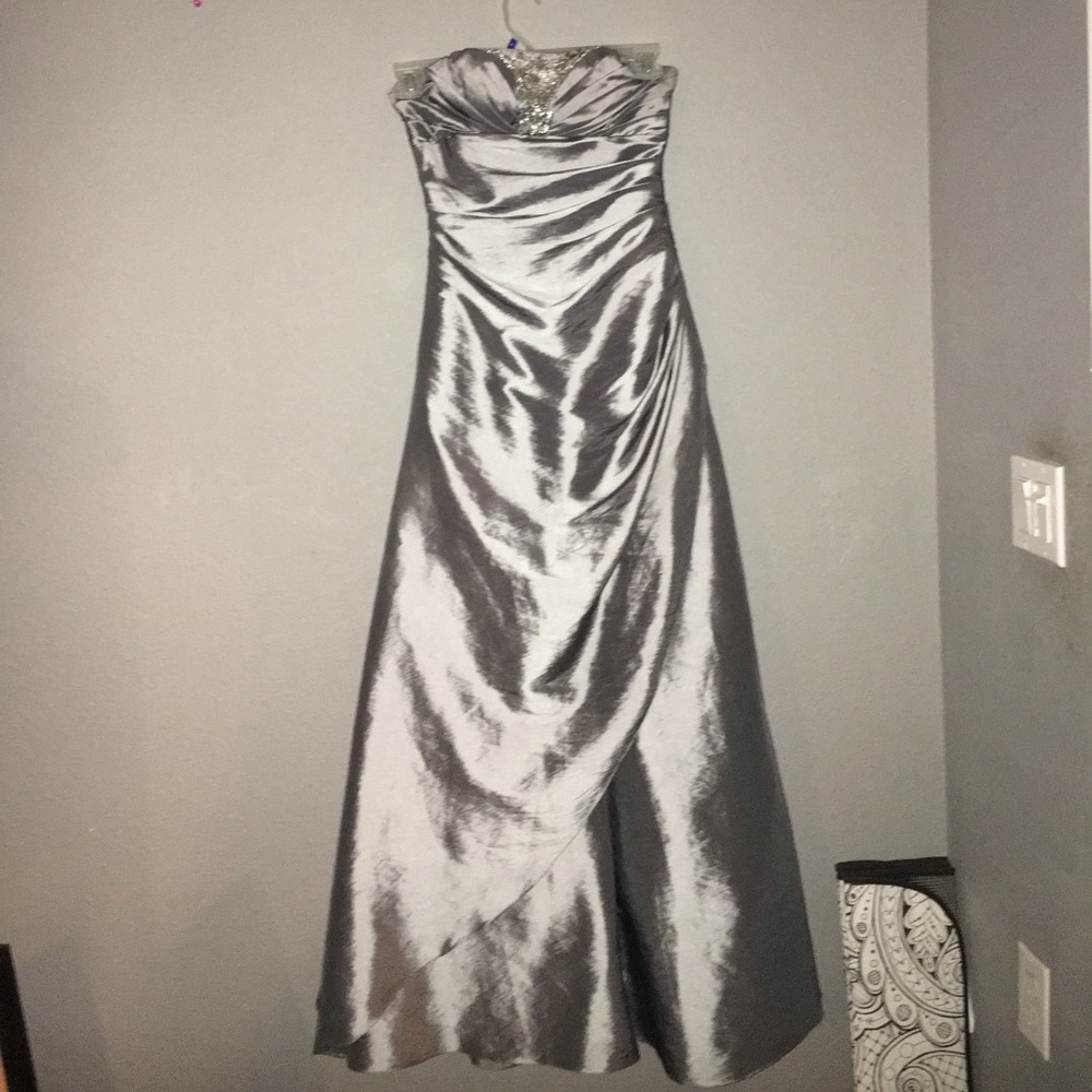 Gunmetal gray prom dress