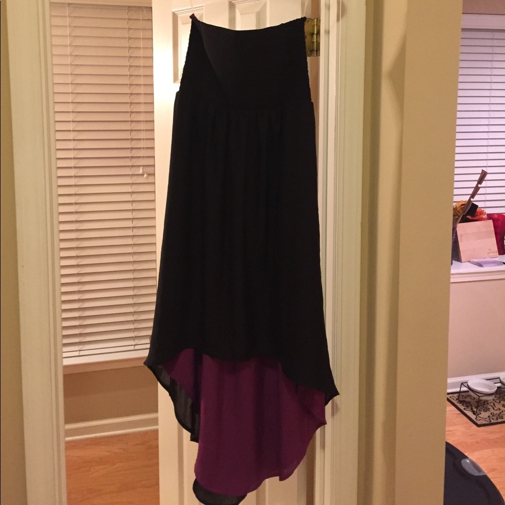 Strapless high-low dress
