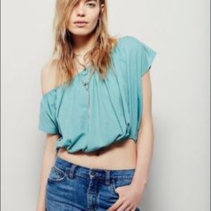 Free people off shoulder crop top