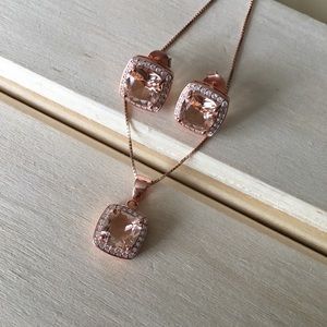 morganite necklace and earring set