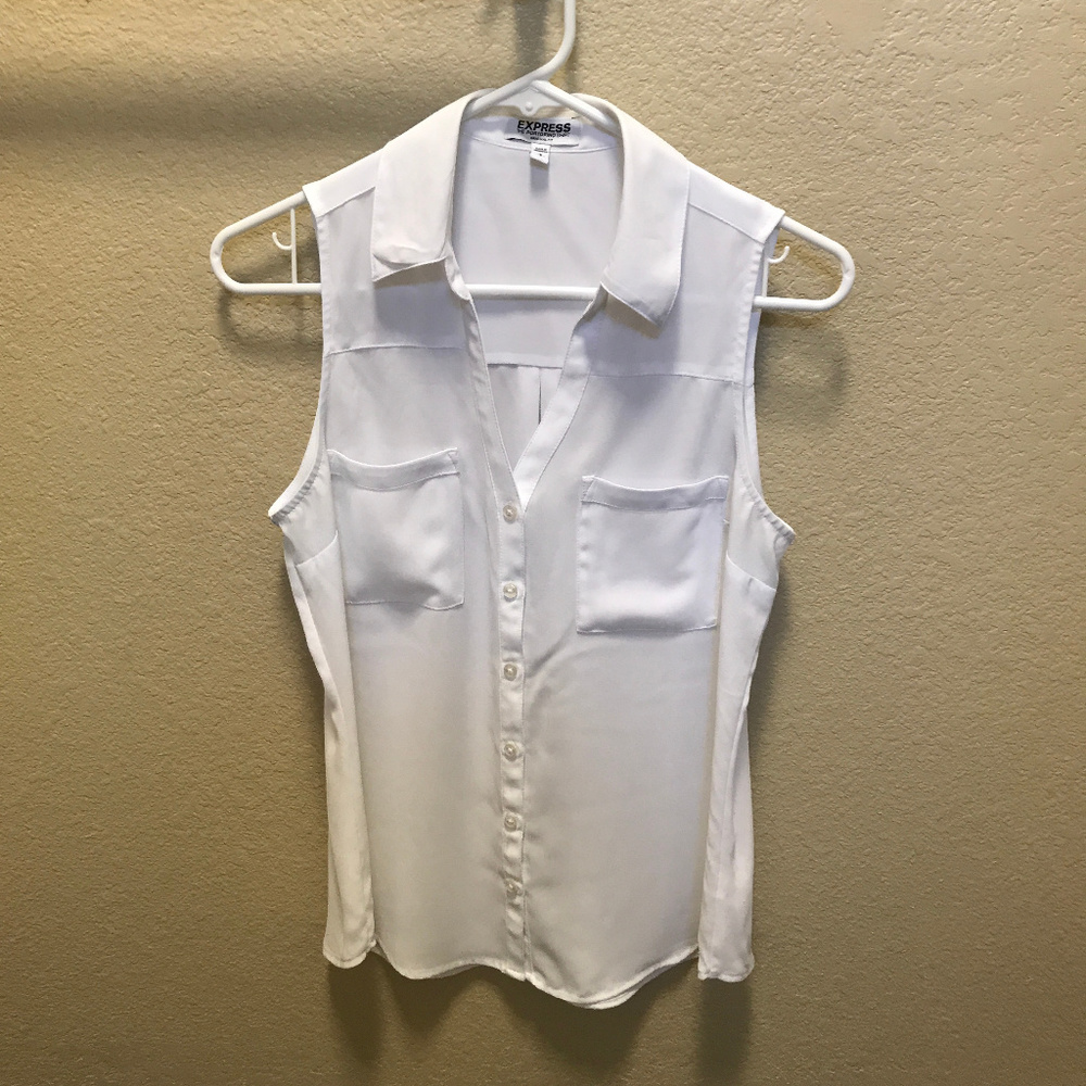 button up sleeveless blouse