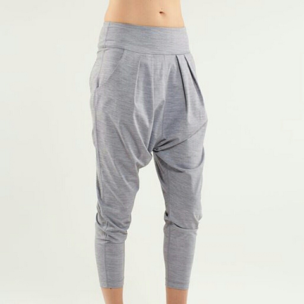 Lululemon Happy Hatha Harem Crop Pant Gray Yoga