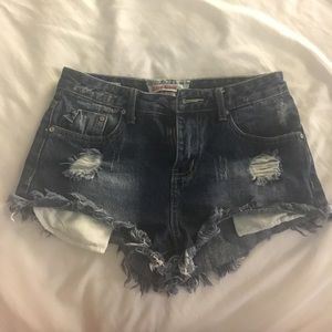 Distressed Jean shorts