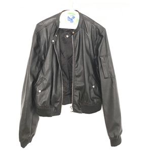 Faux black leather Moto Jacket
