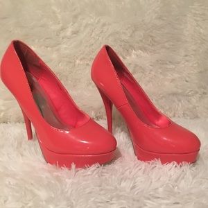 Coral Patten leather heels