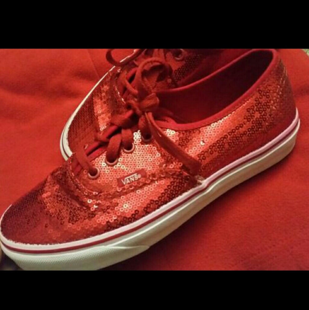Red sequin vans