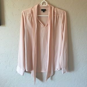 Baby Pink Blouse with Scarf detail