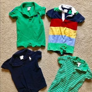 Ralph Lauren Baby Boy Shortalls, Lot of 4, Sz 9 mo