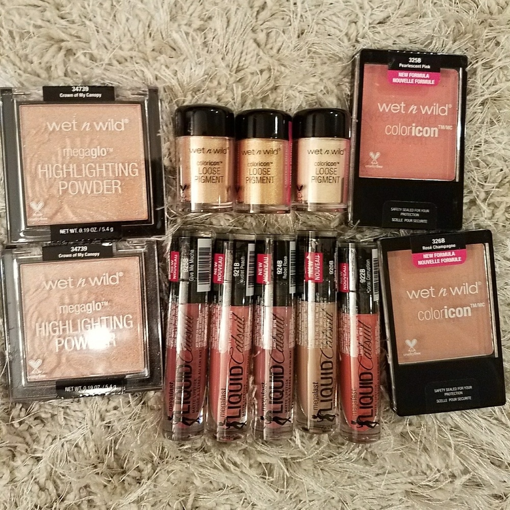 Wet N Wild Liquid Lip/Hilighter/Pigments/Blush
