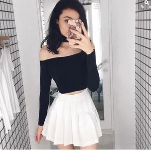 American Apparel White Tennis Skirt