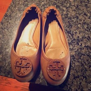 Authentic Tory Burch tan ballet flats