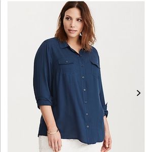 Torrid Shadow Stripe Button Down Shirt size 4