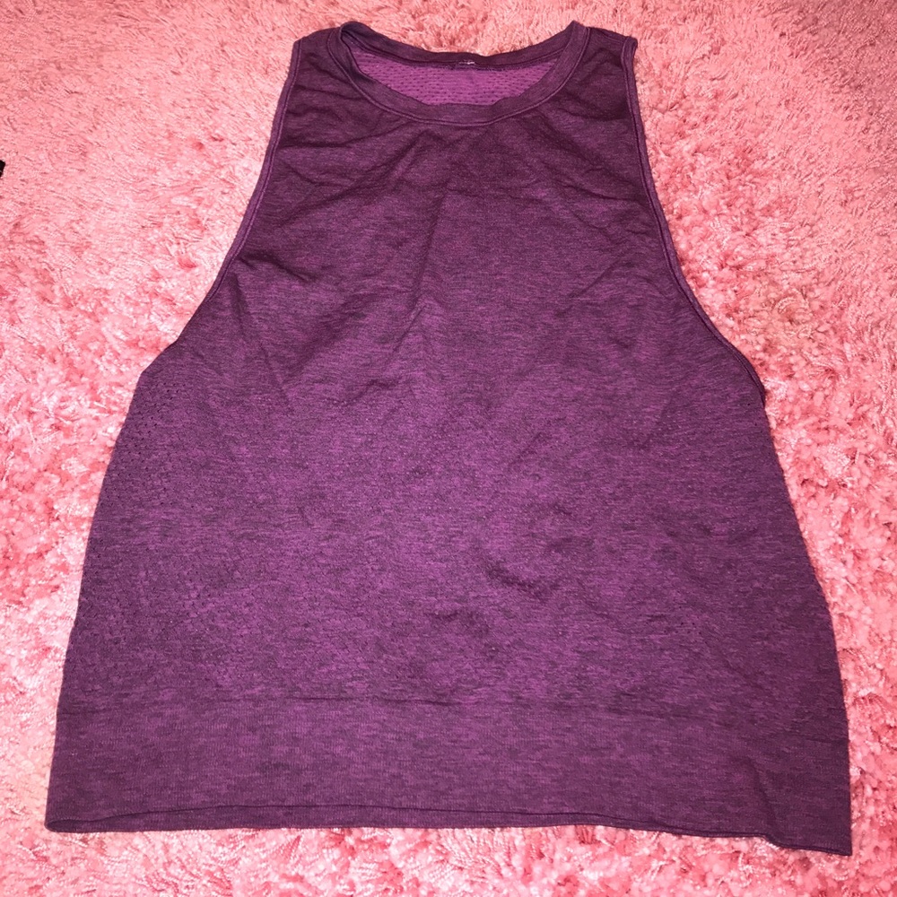 Lululemon burgundy mesh tank