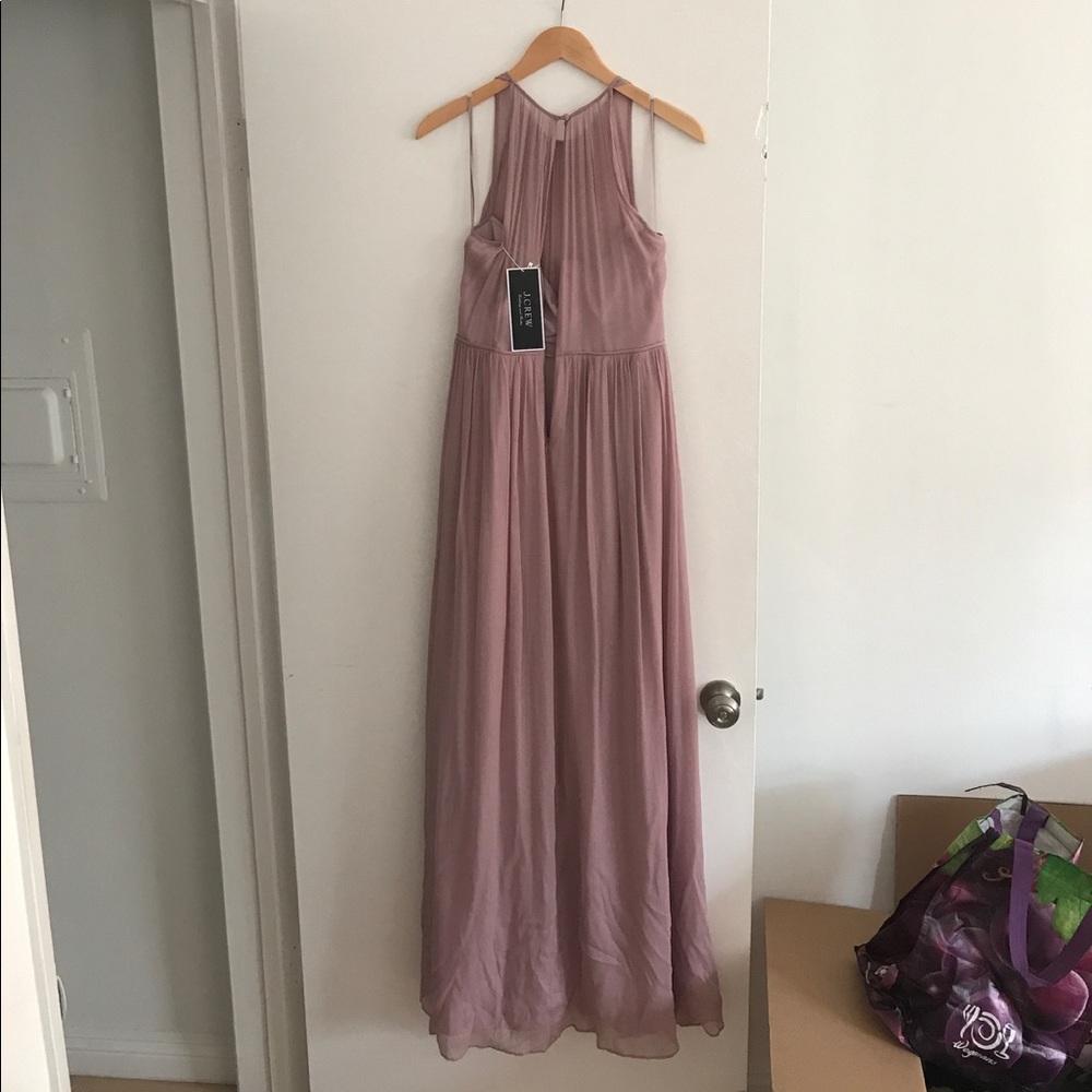NWT J Crew long silk Dusty Rose dress