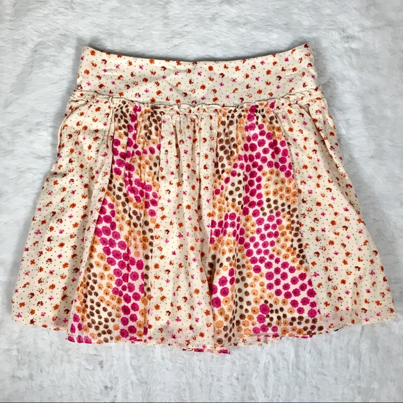 🔥2 for $15🔥AE Tan Floral High Waisted Skirt - Picture 1 of 6