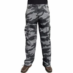 Mens Military Grey Camouflage Cargo Pants 27C1-LGY