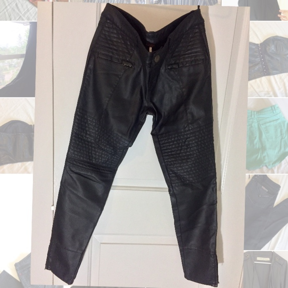 Free People Leather Moto Pant