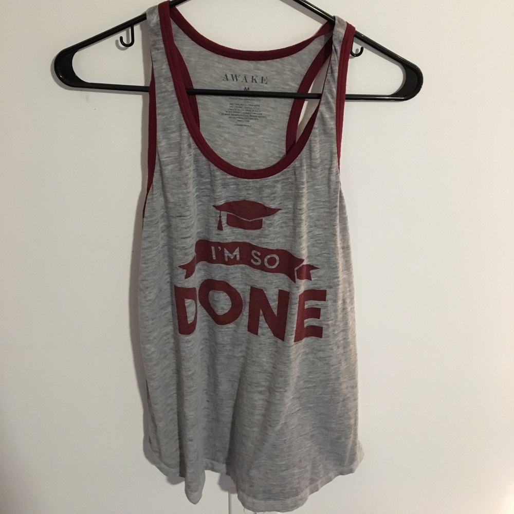 gray graduation tank top