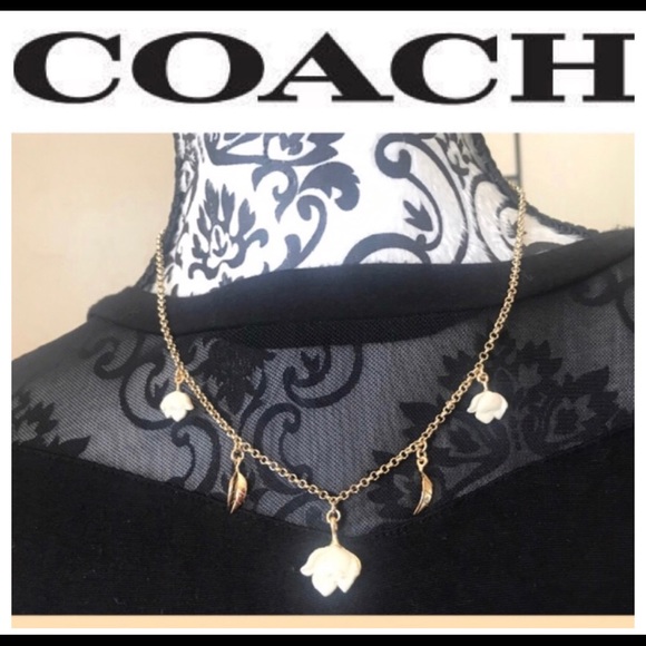 ✨COACH✨SOLD Authentic Rosebud & Leaf Necklace! - Picture 7 of 8