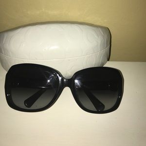 coach black big simple sunglasses