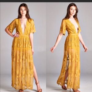 GORGEOUS Lace maxi romper! new with tags!