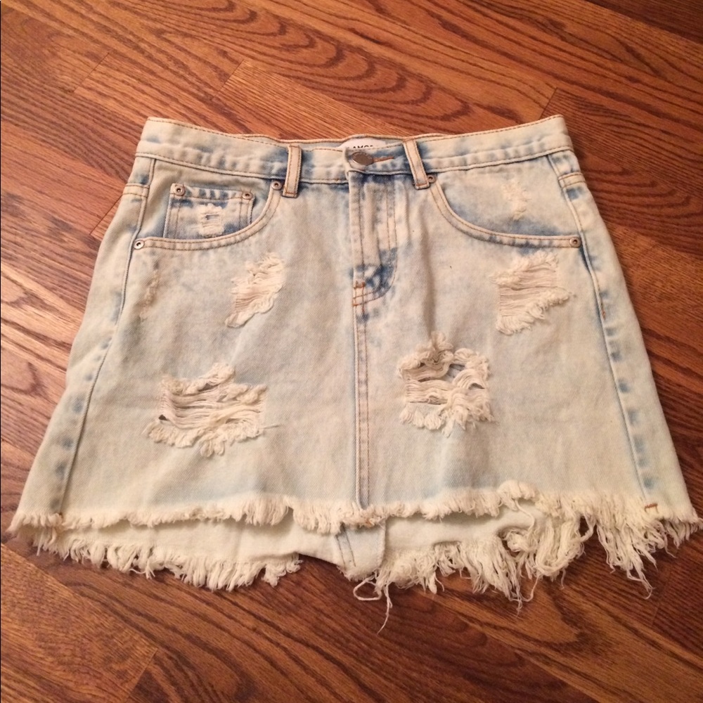 Nasty Gal acid wash denim skirt