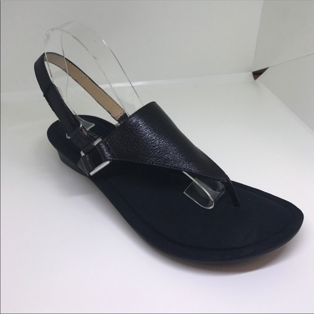 Naturalizer Black Faux Leather Sandal