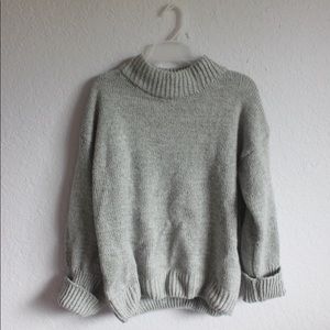 Grey Mock Neck Sweater