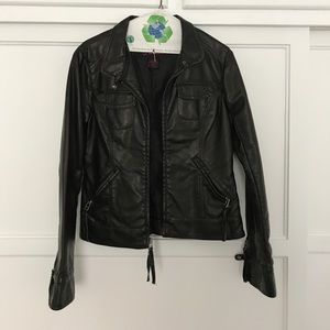 Black Faux leather Moto Jacket