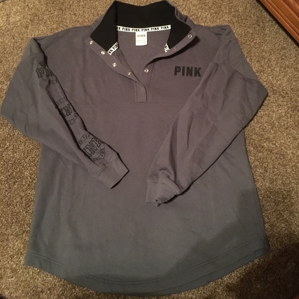 PINK snap neck sweatshirt