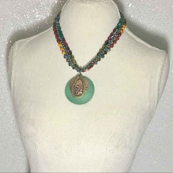 Multicolored boho necklace - Picture 3 of 8