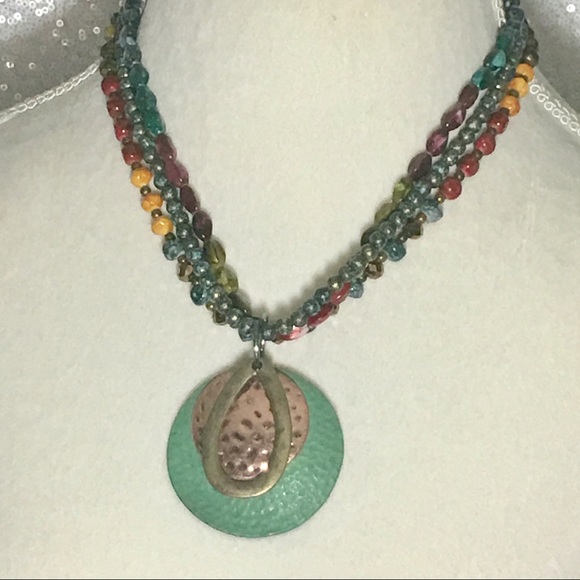 Multicolored boho necklace - Picture 4 of 8