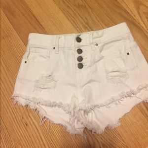 bullhead denim co. white high rise shorts