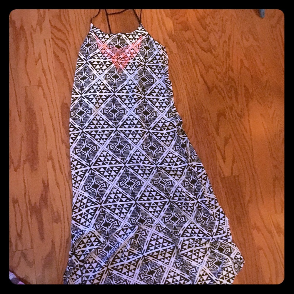 Sheer dress with razor back