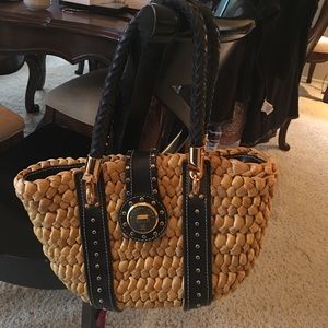 Michael Kors "Santorini" Straw Handbag
