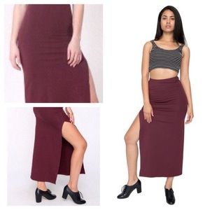 American Apparel Maroon Maxi Skirt
