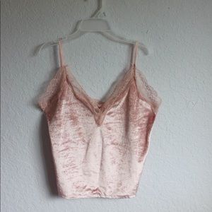 Pink Velvet Lace Top