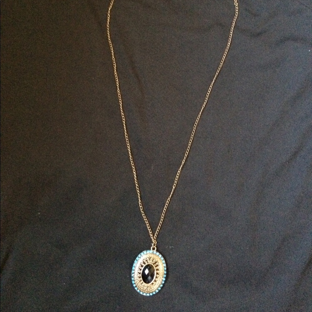 Blue and gold Pendant
